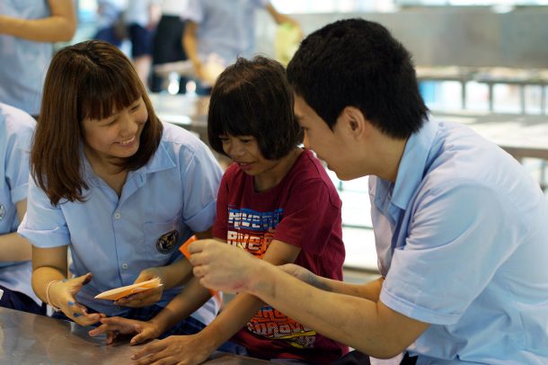 WIS students volunteering at the Baan Nontapum Foundation