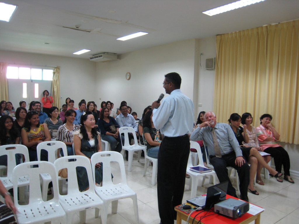 Headmaster addressing parents 