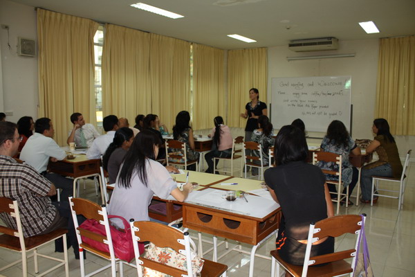 Encouraging turn out - parents show commitment to children's education by coming in early for the session 