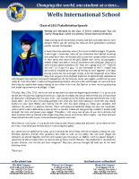 WIS Class of 2013 Valedictorian Speech